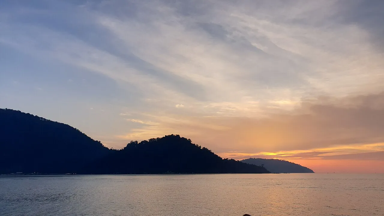 An image showing sunset over Pangkor Island, Malaysia